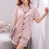 ピンク | パジャマセットアップ シルク風 部屋着 | Miniministore