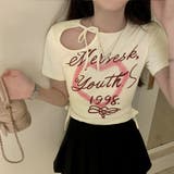 ベージュ | ロゴt 韓国 tシャツ レディース 半袖 | ANGELCLOSET