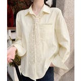 アイボリー | レースストール付きクレープシャツ 韓国風 | Miniministore