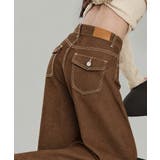 ブラウン | ワイドデニムパンツ ハイウエストジーンズ | Miniministore