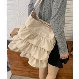 ベージュ | フリルショルダーバッグ ティアードバッグ | ANGELCLOSET
