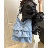 ブルー | フリルショルダーバッグ ティアードバッグ | ANGELCLOSET