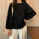 ブラック | 長袖Tシャツ ドロップショルダーtシャツ | ANGELCLOSET