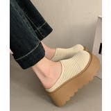 アイボリー | 厚底サボサンダル ニットメッシュミュール | Miniministore