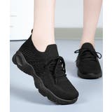 ブラック | レディースコンフォートシューズ 疲れにくい靴 軽量スポーツシューズ美脚脚長 | SUNSHINE CLOSET