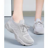 グレー | レディースコンフォートシューズ 疲れにくい靴 軽量スポーツシューズ美脚脚長 | SUNSHINE CLOSET