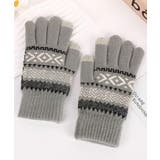グレー | スマホ対応ジャガード手袋 ノルディック柄 | SUNSHINE CLOSET