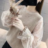 モカ | チュール袖ニットトップス レディース韓国 | Miniministore