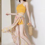 ライトイエロー | ビキニ レディース パレオ付き水着セット | Miniministore