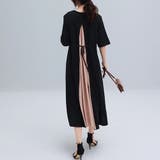 ピンク | バック切り替え ロングワンピース 上品 | Miniministore