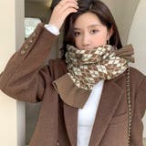 モカベージュ | アーガイル柄 ニットマフラー レトロ風 | Miniministore