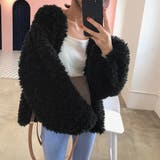 ブラック | ボアジャケットレディースふんわりブルゾン | Miniministore