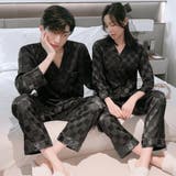 ブラック | ペアパジャマ ルームウェア セット韓国風 | Miniministore