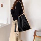ブラック | プリーツ トートバッグ エコレザー 韓国 | SUNSHINE CLOSET