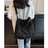 ブラック | ドローストリングショルダーバッグ 大容量 | Miniministore