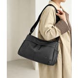 ブラック | チェック柄メッセンジャーバッグ 大容量マルチポケット クロスボディバッグ | SUNSHINE CLOSET