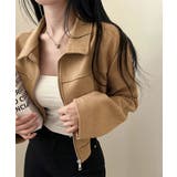 キャメル | ヴィンテージライク ジップアップジャケットレディース短丈ライトアウター大人カジュ… | SUNSHINE CLOSET