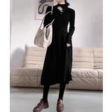 ミドル丈ニットワンピースハイネックワンピ | Miniministore | 詳細画像11