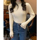 フリルニットトップス プチハイネック無地 | Miniministore | 詳細画像6 