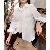 レースストール付きクレープシャツ 韓国風 | Miniministore | 詳細画像10 