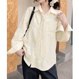 レースストール付きクレープシャツ 韓国風 | Miniministore | 詳細画像4 