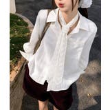 レースストール付きクレープシャツ 韓国風 | Miniministore | 詳細画像8 