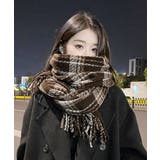 チェック柄ストール 大判フリンジマフラー | Miniministore | 詳細画像6