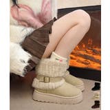 厚底ムートンブーツベルト付き裏起毛ブーツ | Miniministore | 詳細画像1 