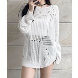 ダメージニットトップス 透かし編みニット | Miniministore | 詳細画像11