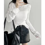 ダメージニットトップス 透かし編みニット | Miniministore | 詳細画像3