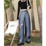 デニムワイドパンツ サイドダメージ韓国風 | Miniministore | 詳細画像6