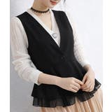 Vネックペプラムジレベスト シフォン切替 | Miniministore | 詳細画像7 