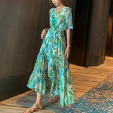 花柄 ティアードワンピース春夏 Vネック | Miniministore | 詳細画像2