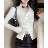 レースアップ リブニットトップス 着やせ | Miniministore | 詳細画像5 