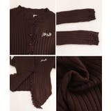 ダメージフリンジリブニットカーディガン秋 | Miniministore | 詳細画像23