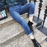 ロールアップ デニムパンツ レディース ダメージ ボーイフレンド デニム 美脚 | Miniministore | 詳細画像4