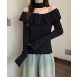 チョーカーネックニットトップスオフショル | Miniministore | 詳細画像6 