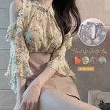 花柄ブラウスプチハイネックオフショルダー | Miniministore | 詳細画像1