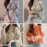 花柄ブラウスプチハイネックオフショルダー | Miniministore | 詳細画像2
