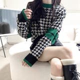 千鳥柄ニットトップス 秋冬長袖韓国ニット | Miniministore | 詳細画像13 