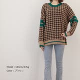 千鳥柄ニットトップス 秋冬長袖韓国ニット | Miniministore | 詳細画像15 