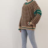 千鳥柄ニットトップス 秋冬長袖韓国ニット | Miniministore | 詳細画像17 