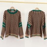 千鳥柄ニットトップス 秋冬長袖韓国ニット | Miniministore | 詳細画像3 