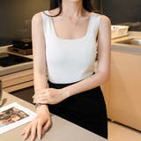 タンクトップ スクエアネックサマーニット | Miniministore | 詳細画像6 