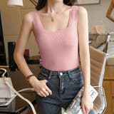 タンクトップ スクエアネックサマーニット | Miniministore | 詳細画像9 