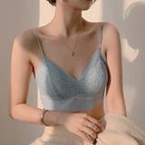ライトブルー | 冷感タッチブラトップレディースレース下着 | Miniministore