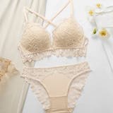 ベージュ | フロントホック ブラショーツ 2点セット | Miniministore