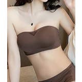 ブラウン | ストラップレスノンワイヤー美胸ブラジャー | Miniministore