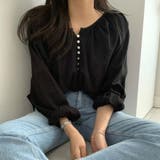 ブラック | フロントボタン ブラウス バルーンシャツ | SUNSHINE CLOSET