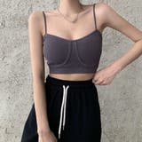 チャコールグレー | リブキャミソールパッド付き レディース | Miniministore